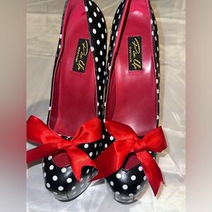 Couture Pin up Polka Dot 6 Inch Heels